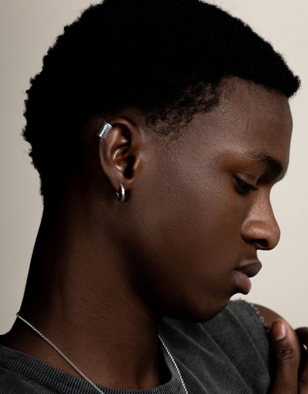 Dower & Hall - Men's Long Straight Nomad Ear Cuff in Sterling Silver