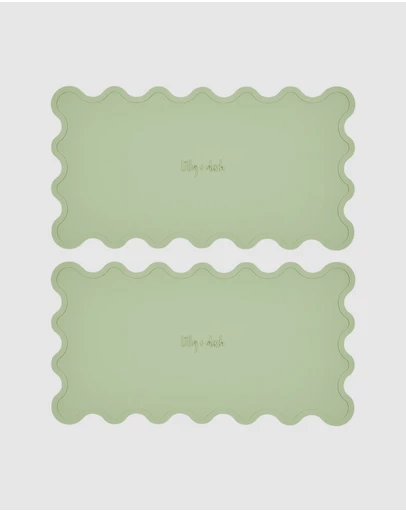 Lilly + Dash - Dog & Cat Wave Placemats - Mint Green