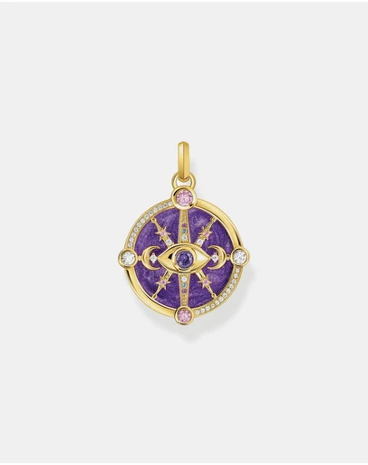 THOMAS SABO - Gold Cosmic Eye Pendant with Colourful Stones