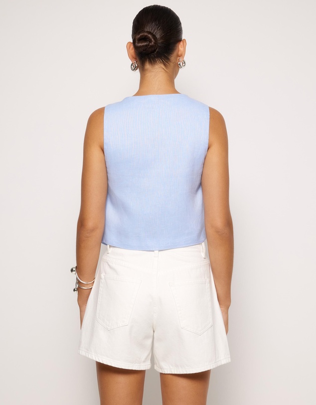 AERE - Linen Button Through Tank