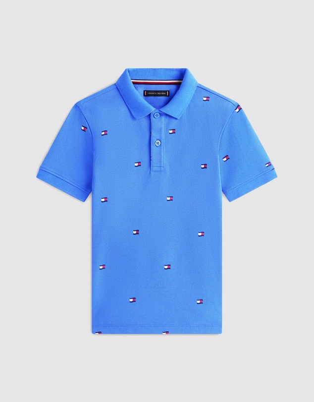 Tommy Hilfiger - Regular Fit Wavy Flag Embroidery Polo Shirt - Kids