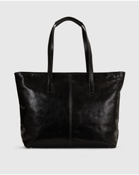 Florence - The Beatrice Black Leather Tote Work Bag