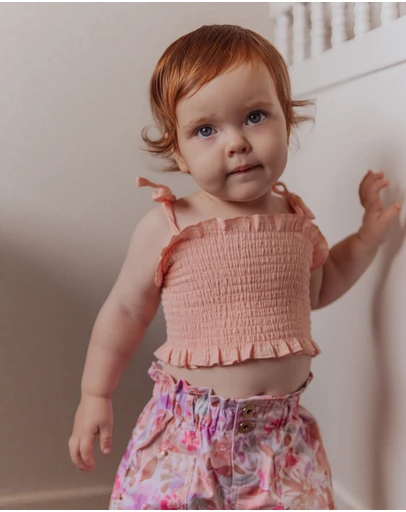 WITH LOVE FOR KIDS - COTTON MUSLIN Scrunch Top  - Babies - Kids