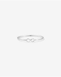 Michael Hill - Diamond Accent Infinity Oval Hinge Bangle in Sterling Silver