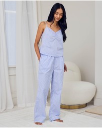 Chelsea Peers - Poplin Sun Stripe Ruched Cami Pyjama Set