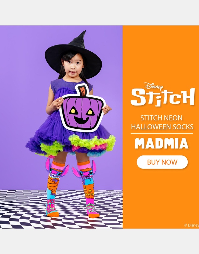 MADMIA - Stitch Neon Halloween Socks - Kids