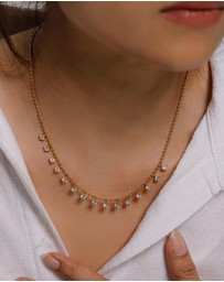 Elli Jewelry - Necklace Crystal Ball 925 Sterling Silver Gold-Plated