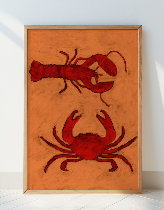 Olive et Oriel - Coastal Creatures by Shatha Al Dafai Art Print