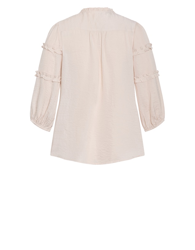 City Chic - Plus size Drama Queen Elbow Sleeve Shirt - porcelain