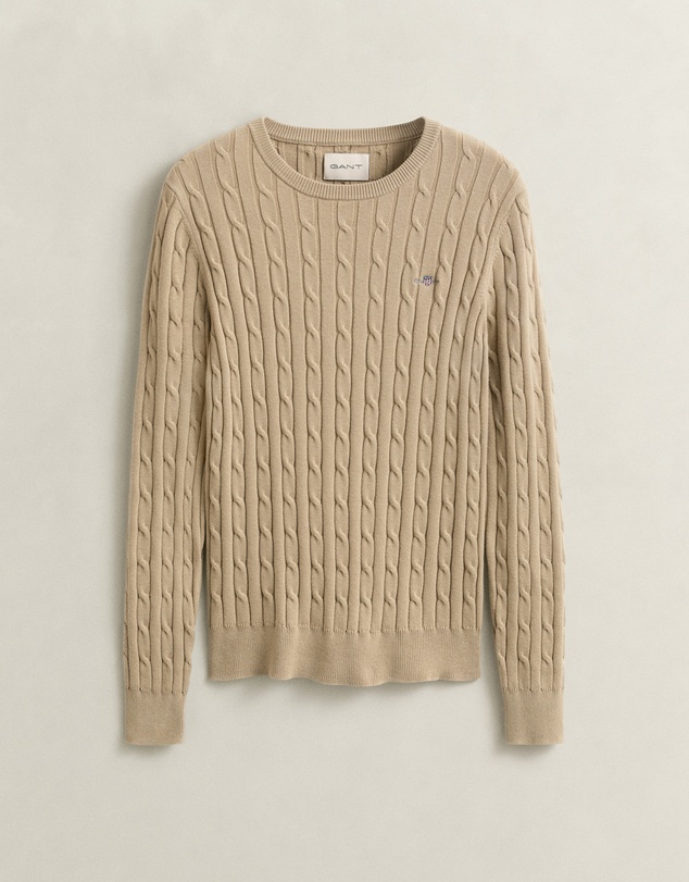 Gant - Stretch Cotton Cable Crew Neck Knit