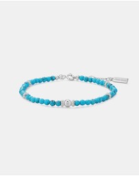 Ania Haie - Silver Lab-Created Turquoise Beaded Bracelet