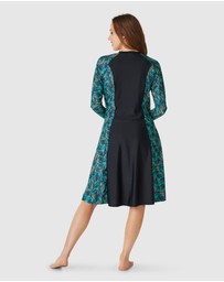 Modest Mermaid - Forest Oasis zip swim dress SPF50+