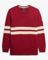 Superdry - Oversized Striped V Neck