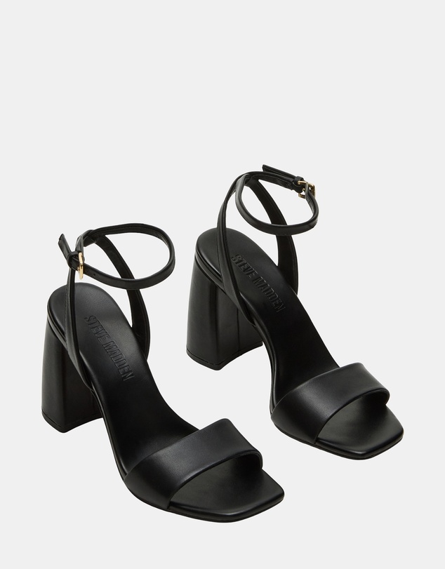 Steve Madden - Messa Black Leather Heels