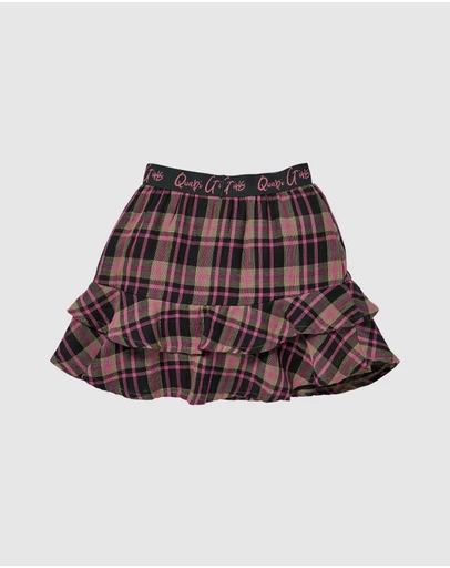 Quapi - Kendra Check Ruffle Skirt - Kids-Teens