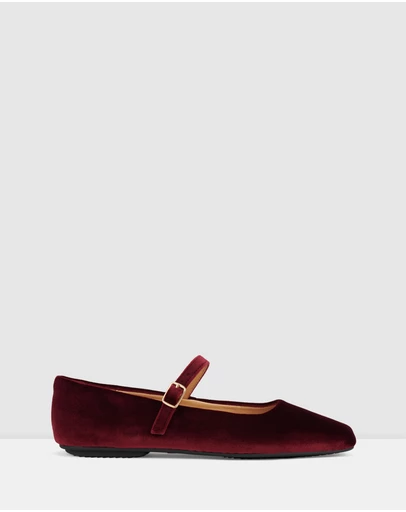 Rollie - Mary Jane Velvet Flat