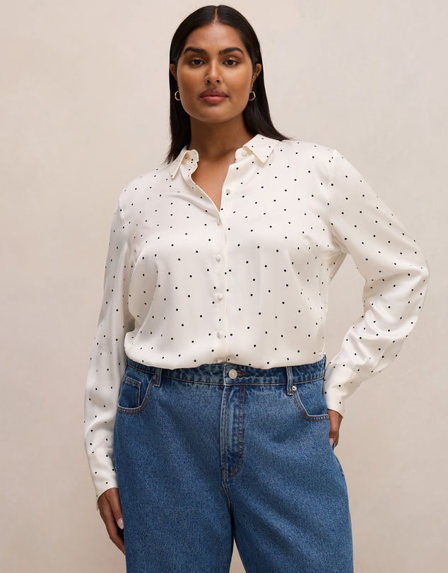 Forever New Curve - Coco Curve Satin Shirt