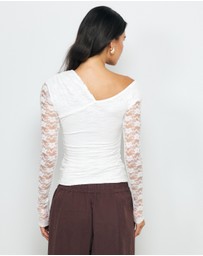AERE - Arielle Off Shoulder Lace Top
