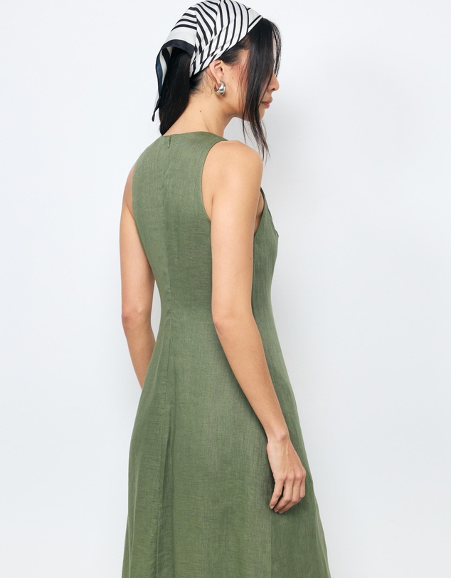 AERE - Evania Linen Midi Dress