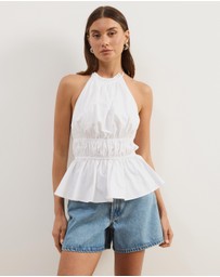 Atmos&Here - Georgia Ruched Cotton Halter Top