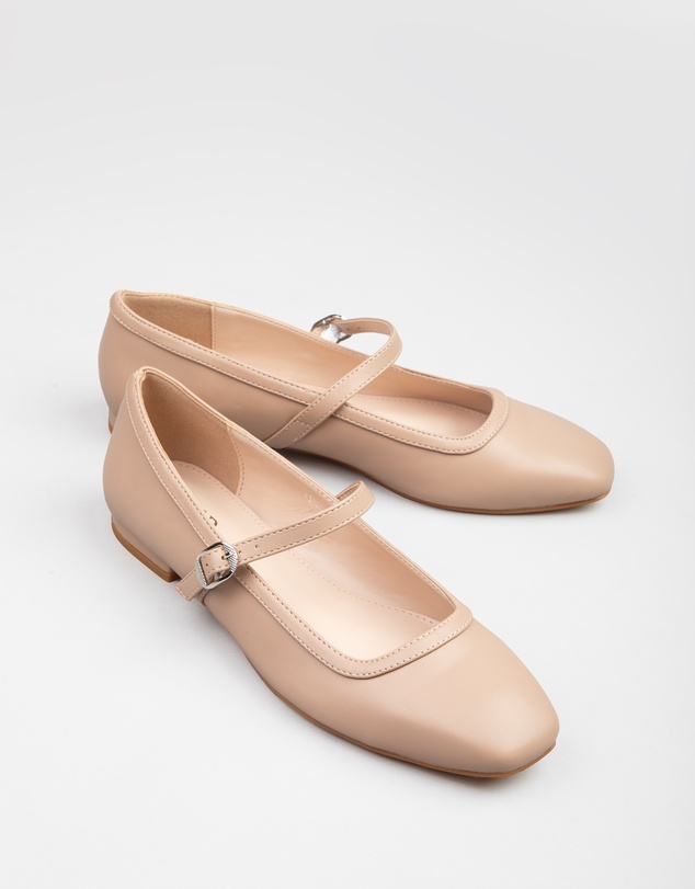 RAID - Finni ankle strap ballet pumps in nude