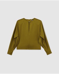 REISS - ATELIER Mina Satin Turn-Lock Top