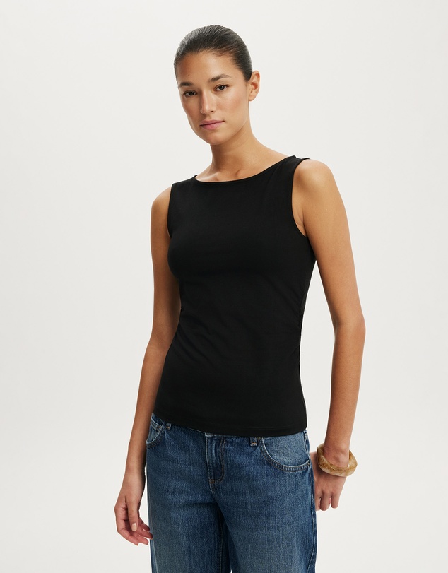 Cotton On - Longline Boat Neck Tank