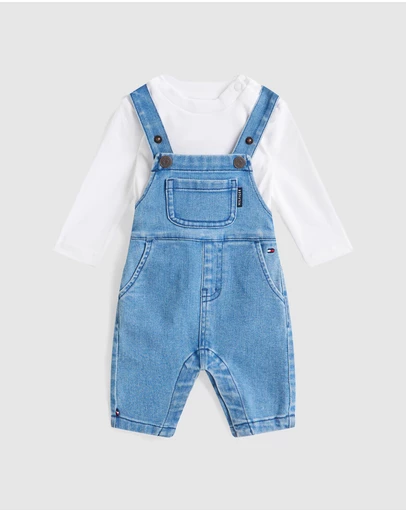 Tommy Hilfiger - Denim Dungarees And T-Shirt Set - Baby