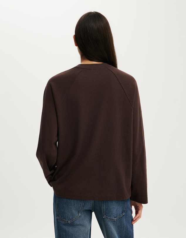 Cotton On - Boxy Raglan Long Sleeve Tee