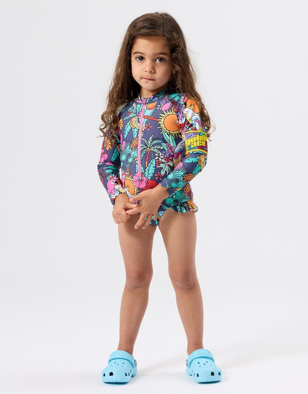 Goldie + Ace - Paradise LS Frill Swimsuit - Babies-Kids