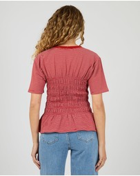 All About Eve - Lipa Stripe Tee Red