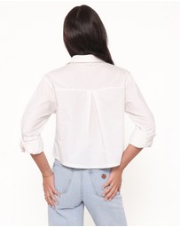 Petal & Pup - Bronagh Cropped Button Up Shirt - White