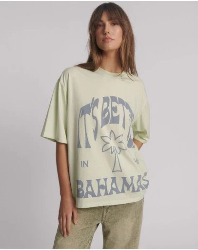 ONE TEASPOON - Its Better In The Bahamas Kobe Tee - Green Mist