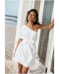 Petal & Pup - Dylan One Shoulder Mini Dress - White