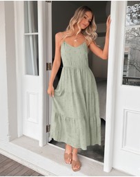 Esther & Co - Sona Dress - Sage Spot