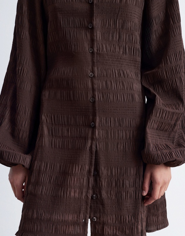 & Other Stories - Smocked Balloon-Sleeve Mini Dress
