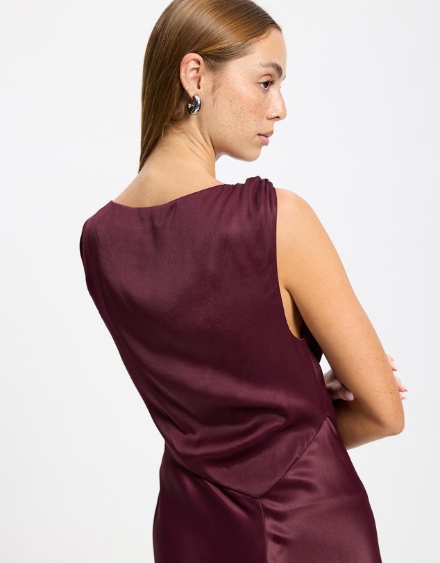 & Other Stories - Twist-Detail Satin Midi Dress