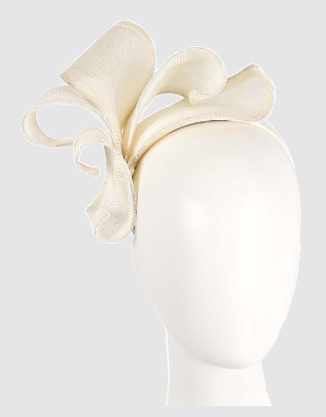 Max Alexander - Large Cream Sinamay Racing Fascinator
