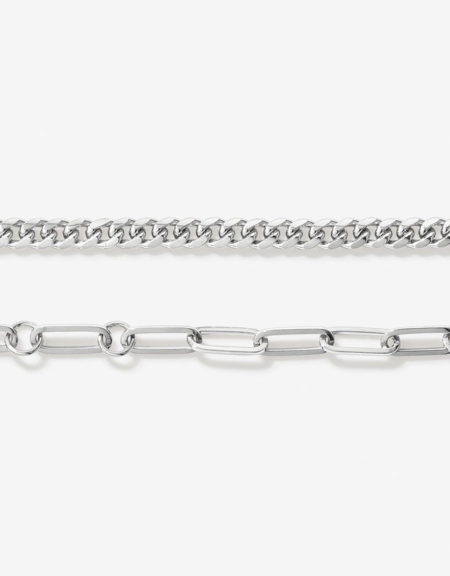 Michael Hill - Paperclip and Curb Link Bracelet in Sterling Silver