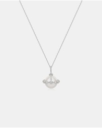 Ania Haie - Silver Shell Pearl Halo Evil-Eye Necklace