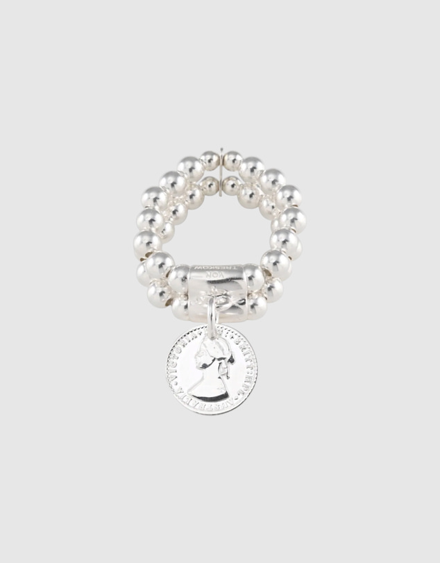Von Treskow - 2-Strand Stretchy Ring with Mini Coin