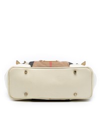 Pre-Loved by Azura Reborn - Pre-Loved House Check Canvas and Leather Bridle Whipstitch Satchel