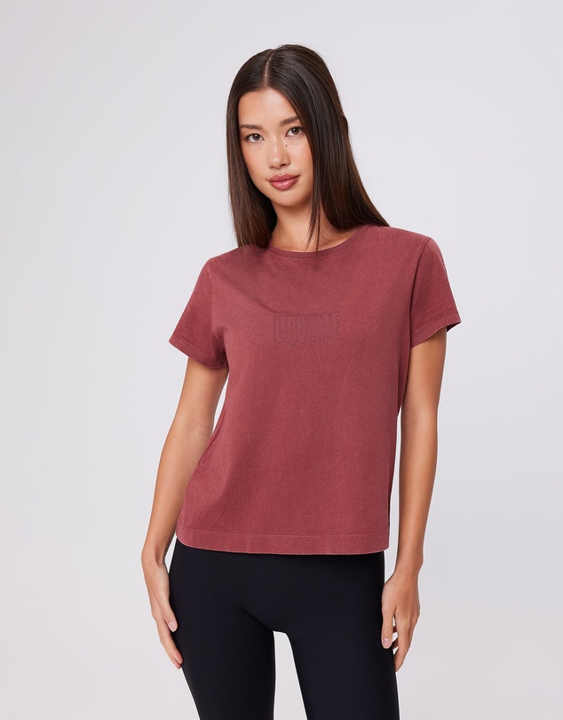 Upstate - Urban Box Tee - Washed Warm Cherry