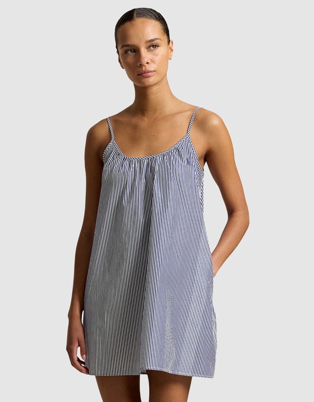 Polo Ralph Lauren - Shirting Stripes Cotton Chemise Slip Nightdress