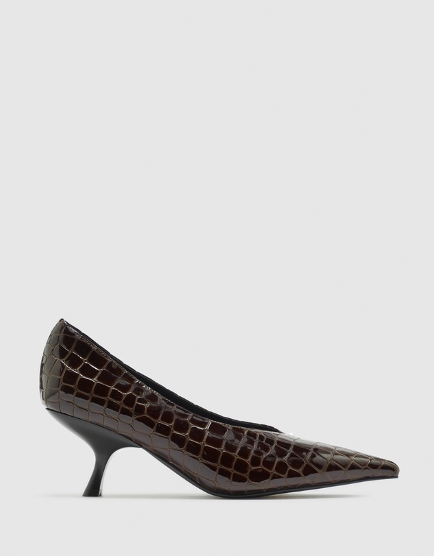 Nakedvice - The Hilton Coffee Croc Heel
