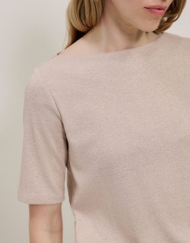 Trenery - Metallic T-shirt in Gold