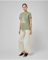 DRICOPER DENIM - Clare Oil Green Printed Tee