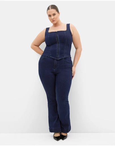 City Chic - Lara Denim Corset Top
