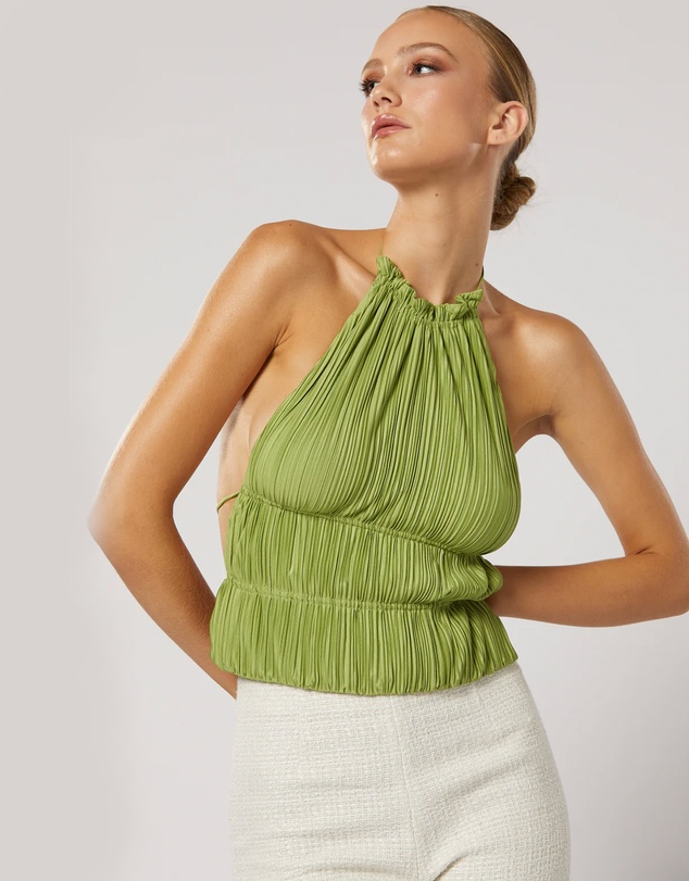 Winona - Plisse Top Green