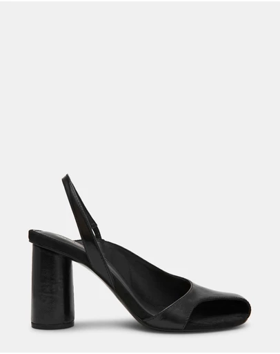 Steve Madden - Janine Black Leather Heels